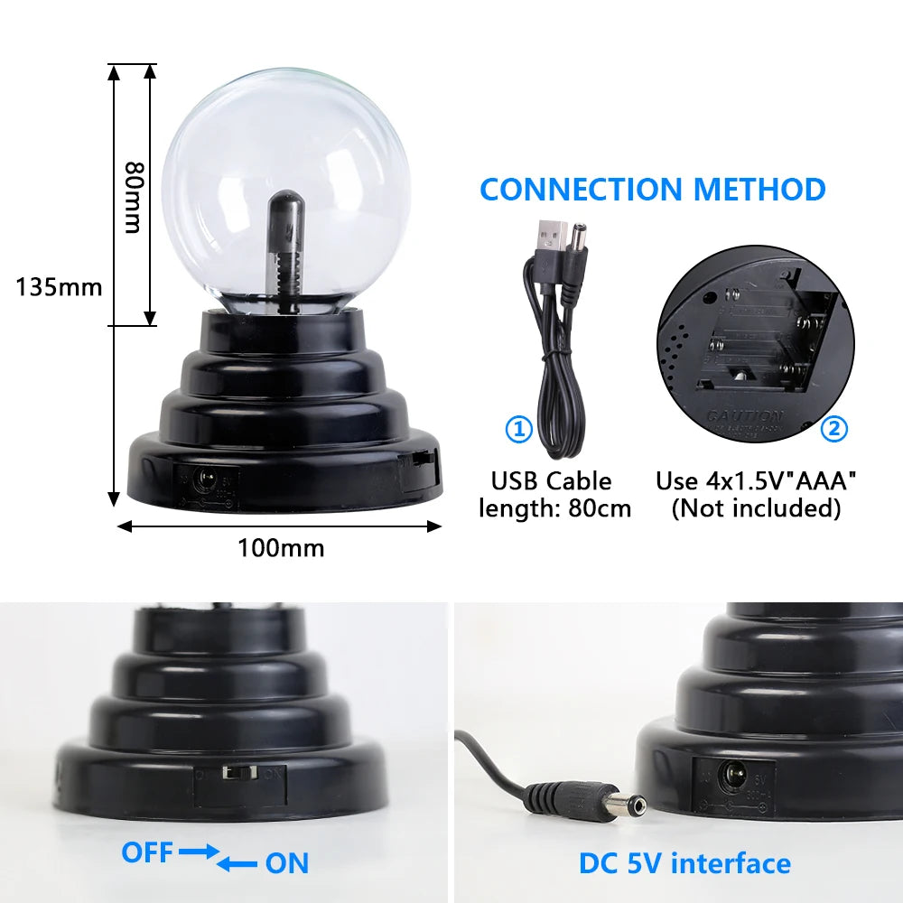 Magic Crystal Plasma Ball Lamp - Unik Dekoration & Rolig Gadget