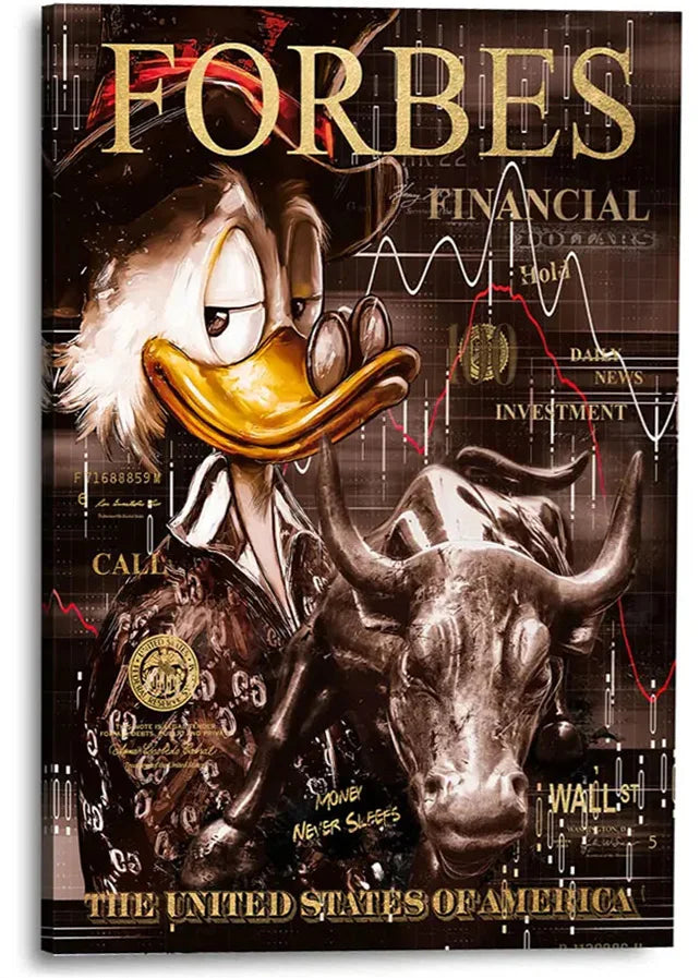 Rich Mickey Golden Canvas Painting