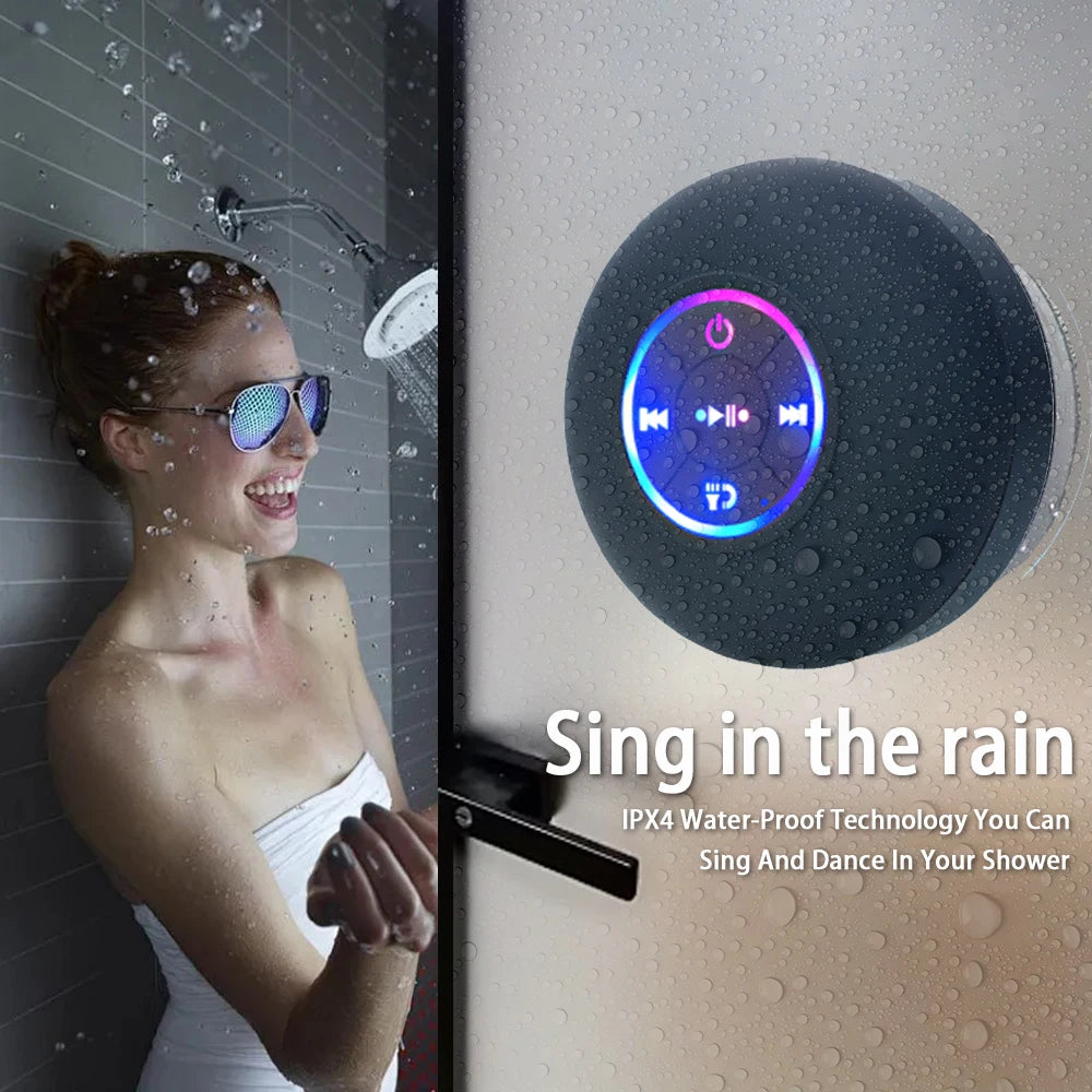 Portabel LED Bluetooth Högtalare - Vattentät med sugpropp för badrum & utomhus