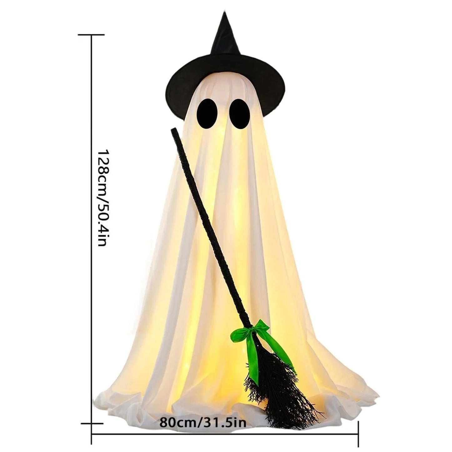Halloween dekoration - Spöke med häxkvast