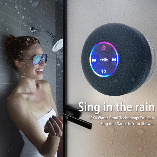 Portabel LED Bluetooth Högtalare - Vattentät med sugpropp för badrum & utomhus