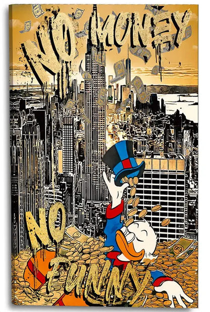 Rich Mickey Golden Canvas Painting