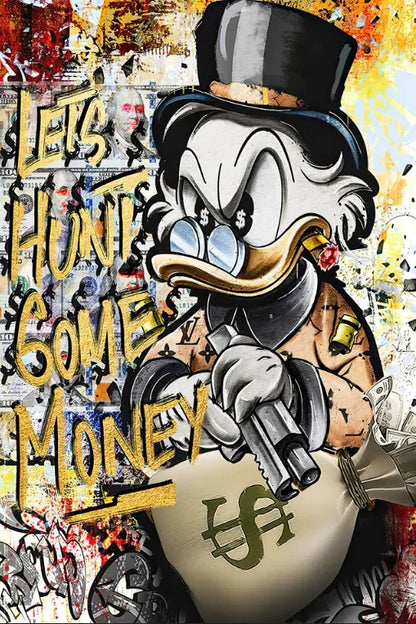 Rich Mickey Golden Canvas Painting